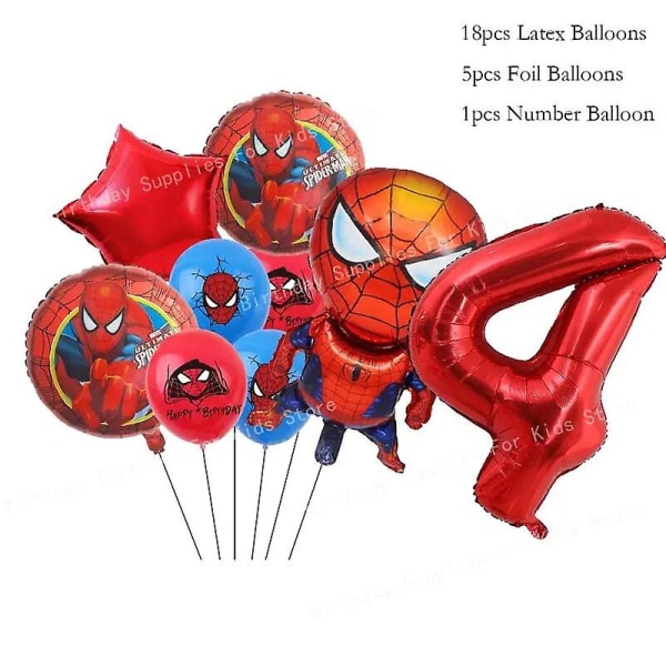 Ny Spiderman Födelsedagsfest Dekoration Röd Superhjälte Spiderman-tema Bordsservis Kopp Tallrik Bakgrund Ballongtillbehör för barn Pojke