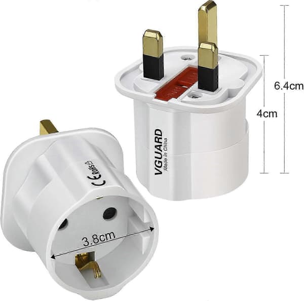 Europæisk til adapter, 1-pak stikadapter EU til stikadapter 2-benet stikadapter til 3-benet - Hvid