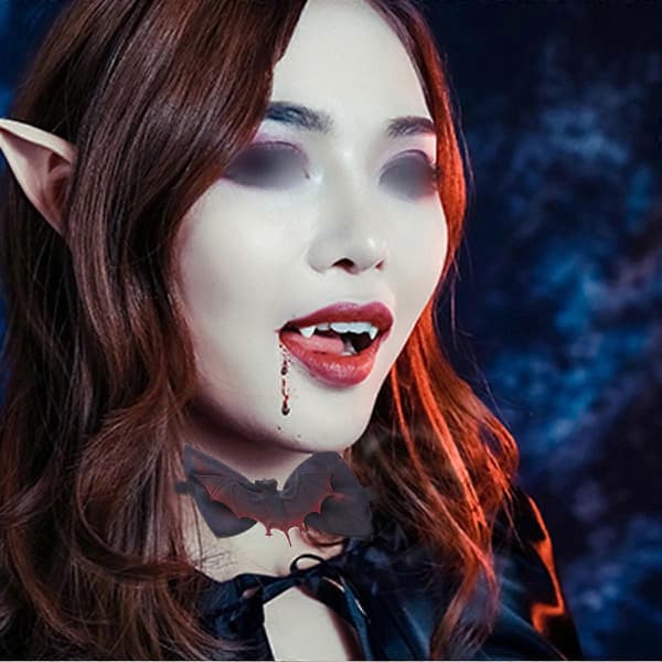 Flaggermus-slips Halloween-sløyfe Blodig tilbehør til festutstyr