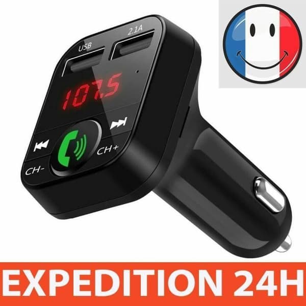 Bluetooth FM-sender - ZISONIX - Radioadapter - USB-lader - MP3-spiller - Håndfri