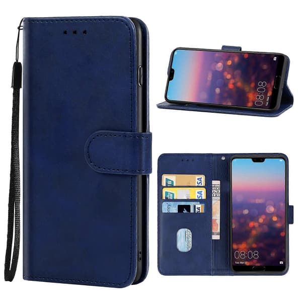 Til Huawei P20 Læder Telefoncover Blue