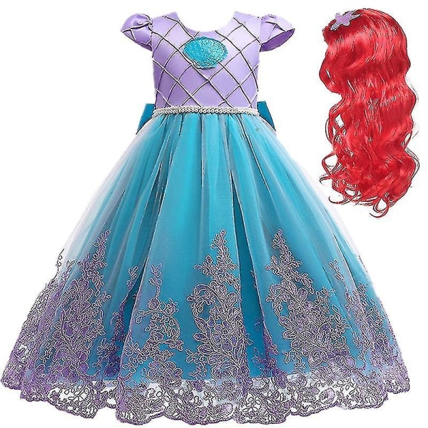 Jente Prinsesse Havfrue Ariel Kostyme Cosplay Barnebursdagsfest Havfrue Prinsessekjole Karneval Halloween Barnekostymer