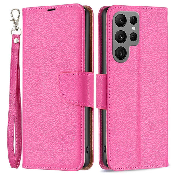 Samsung Galaxy S24 Ultra Skal Litchi Shark Rosa 80