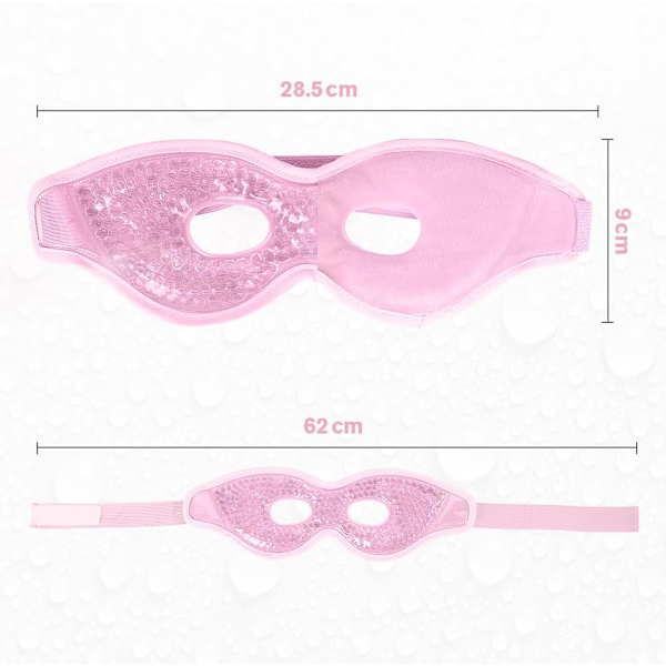 Kylande Ögonmask, Återanvändbar Gelmask för Svullna Ögon, Varm/Kall Terapi för Huvudvärk 1PCS