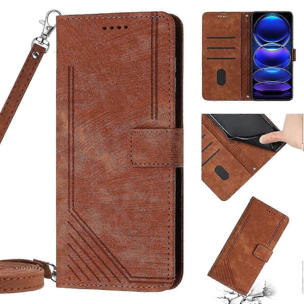 For Xiaomi Redmi Note 11 / Note 11s Global Skin Feel Stripe Pattern Leather Phone Case med snorutgave 0607 5 5
