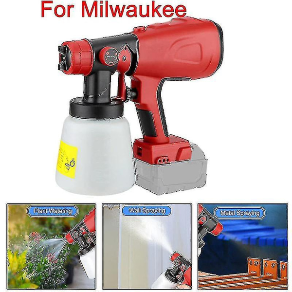 Til Milwaukee 18v batteri 800ml elektrisk sprøjtepistol Trådløs malersprøjte bilmøbler Stålbelægning Airbrush kompatibel