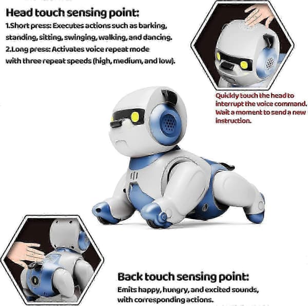 Smart interaktiv robothundleksak Röst Touch-kontroll Dansande RC-husdjur för barn 3-10 år