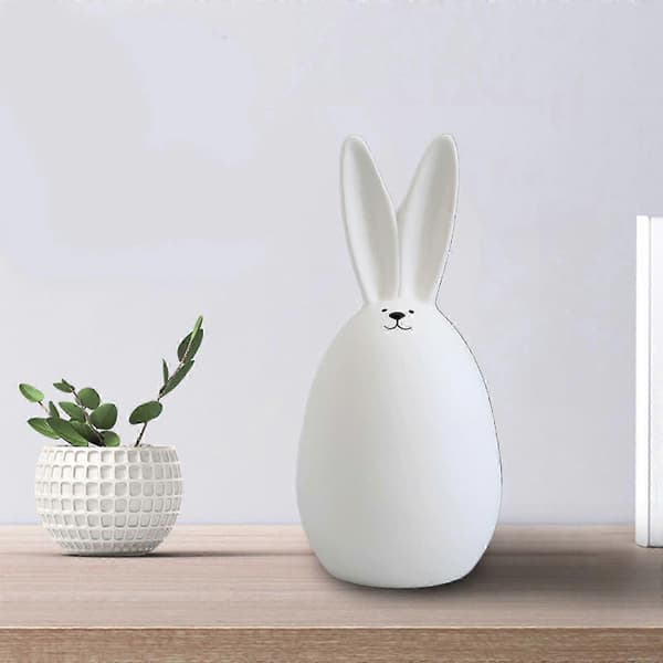 Påskhare samlarfigur vit kaninstaty 15cm D