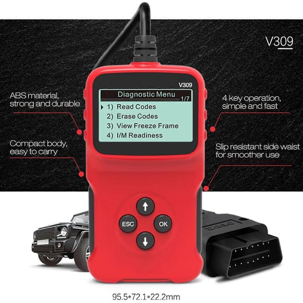 Obd Digital Bil Feilkode Leser Diagnostisk Skanner Med 5 Språk