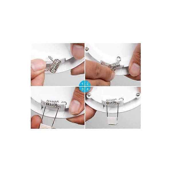 4 LED loftslamper, 9 W, ultraflad rund downlight, (hvid