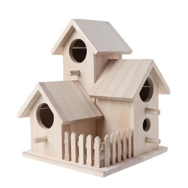 Fuglehus - SURENHAP - Træfuglehus 20,5x15,5x15,5 cm - Fuglefoderbræt - Robust konstruktion