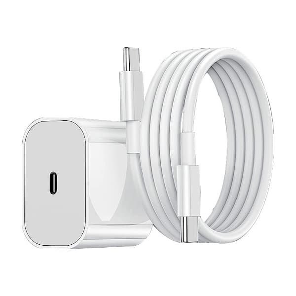 Lader for iPhone 15/iPhone 16/iPhone 17 + 2-meters datakabel, hurtiglader, USB-C til USB-C