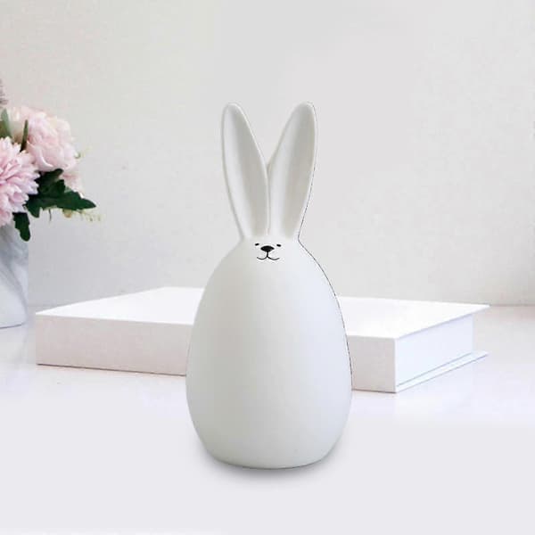 Påskhare samlarfigur vit kaninstaty 15cm D