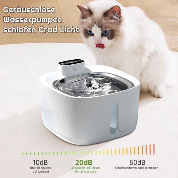 Trådløs kattevannfontene - 3,2L - Bevegelsessensor - Automatisk - 4000mAh batteri