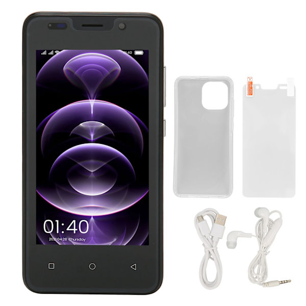 IP13 Pro 4,66 tuuman HD-näyttöinen matkapuhelin Dual SIM Dual Standby Erittäin ohut älypuhelin kasvojentunnistuksella RAM 2GB ROM 32GB Musta
