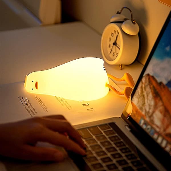 Silikone And LED Natlampe, USB Genopladelig Touch Sengelampe