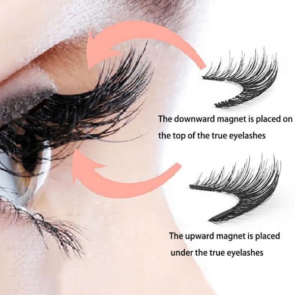 Reusable Magnetic Eyelash Set (White Eyelash Curler), Magnetic Eyelash Set with Applicator Tool, 3D Magnetic Eyelashes
