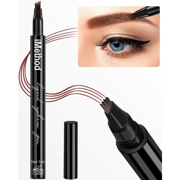 Imethod Eyebrow Pen - Imethod Eyebrow Pencil med en mikrogaffelspiss-applikator skaper naturlige øyenbryn uten problemer og holder seg på hele dagen, svart/b