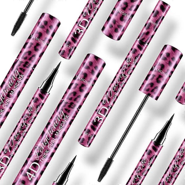Leopard Eyeliner Penna+ögon Svart Kostym Vattentät