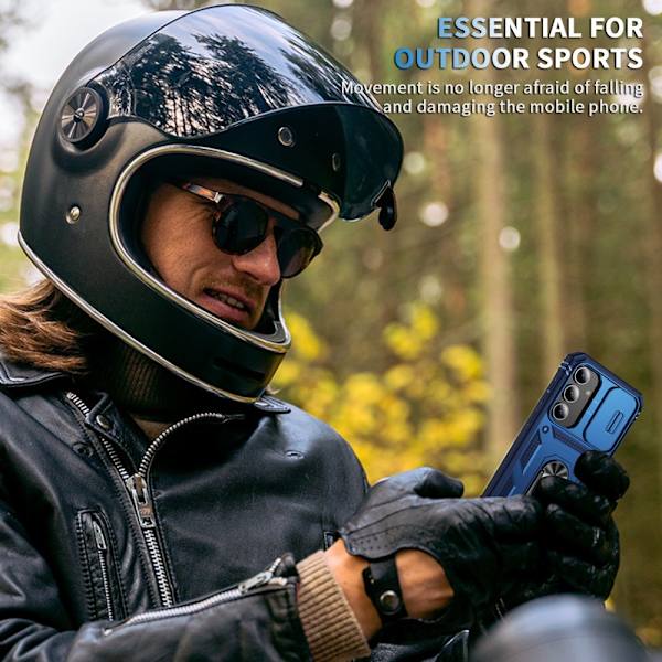 Galaxy S24 Plus -kotelo CamShield Ring Hybrid Armor Sininen 73
