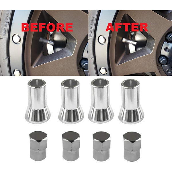 Universal TPMS Chrome Ventilstamshylsa och locktrimset
