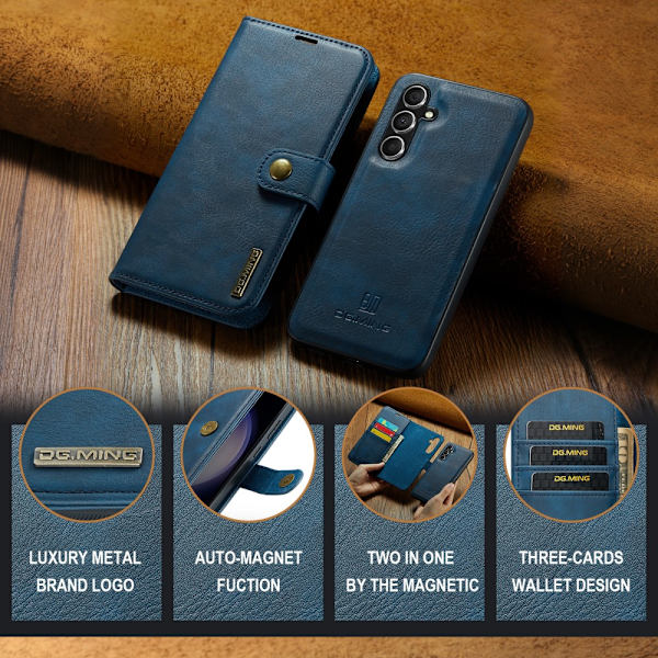 DG.MING 2-i-1 Magnetisk pung Samsung Galaxy S25 Blå
