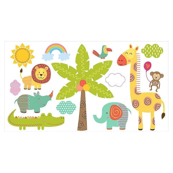 Gul djurväggdekal för barnrumsinredning 1 st