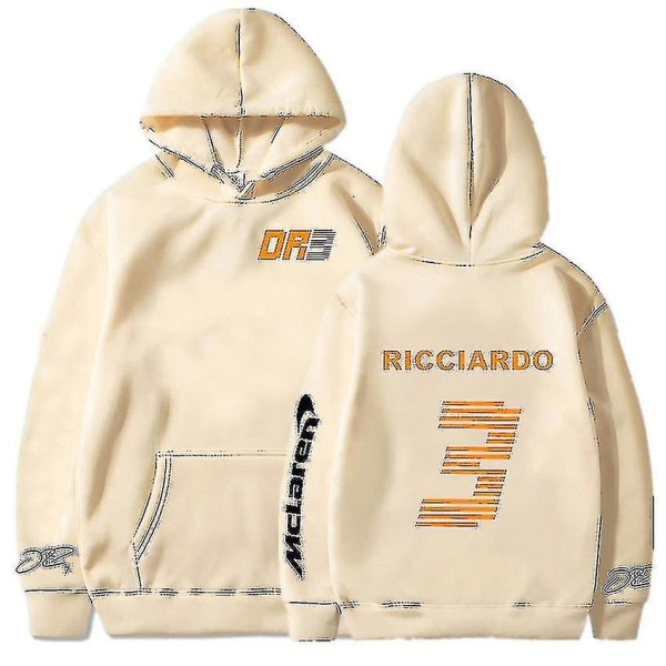 Mclaren F1 hettegenser Formel 1 Racer Langermet Brev Daniel Ricciardo 3 trykt Streetwear Logo Sweatshirt Herre Eu Størrelse Vintage