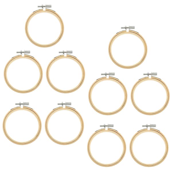 DIY Bambusringe Korsstingsringe til Håndarbejde 10 Stk. Pakke
