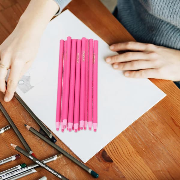 Handrivna kritor, avdragbara kritor, vaxmarkörpennor för målning, 12 st rosa papper