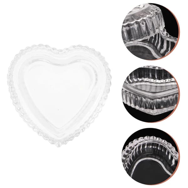 Hjärtformad presentförpackning i glas för förvaring 1 stycke Transparent hjärtformad
