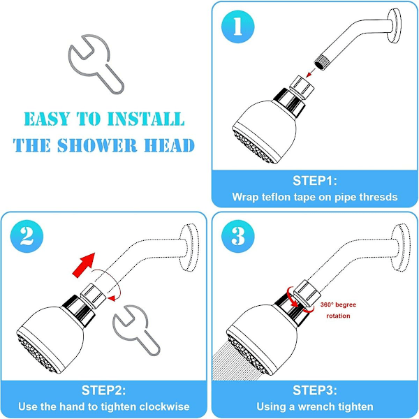 High-Pressure Shower Head with Adjustable Ball Joint