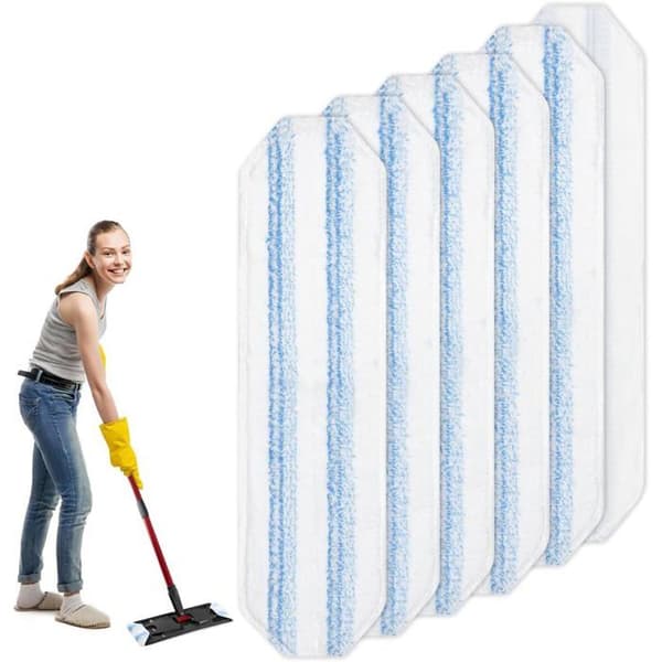 6-delt genopfyldningssæt til Vileda H2Pro Moppe - AQSACOKIYA - Mikrofiber absorberende klud til O-Cedar H2Pro Moppe - Moppe medfølger ikke