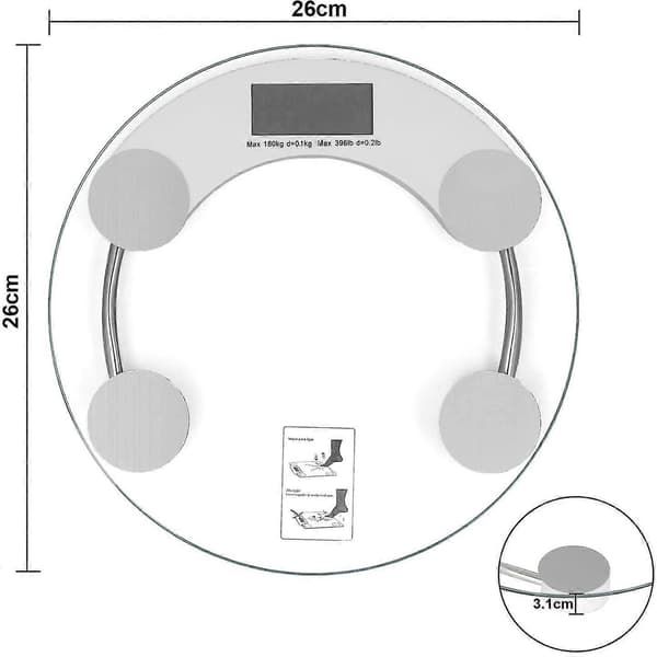 Rund vektvekt 180 kg LED