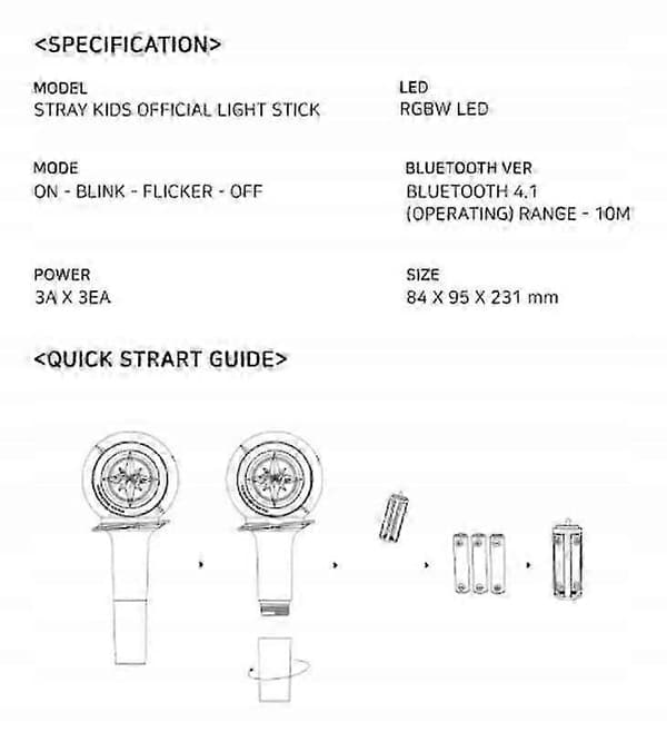 Lightstick Stray Kids Støtter Bluetooth