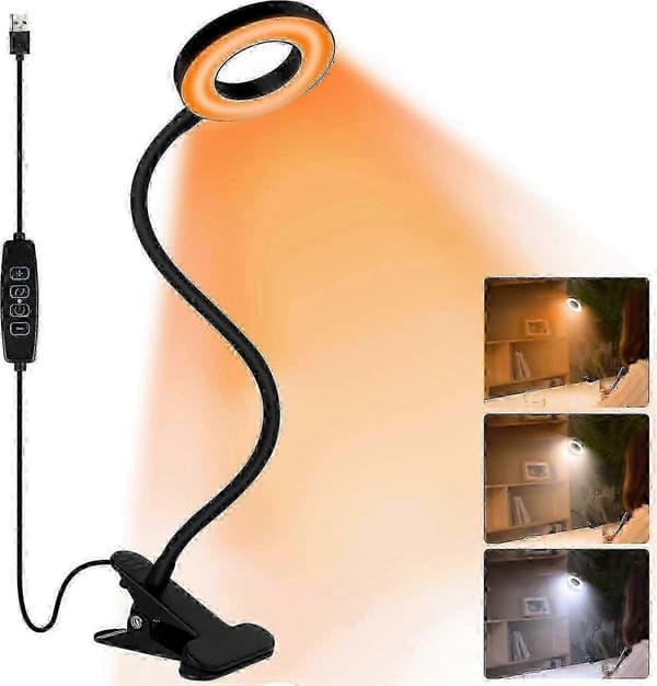48 LED Klemme Leselys Gult Blåblokkerende Metallhode Solid Klemme Bordlampe