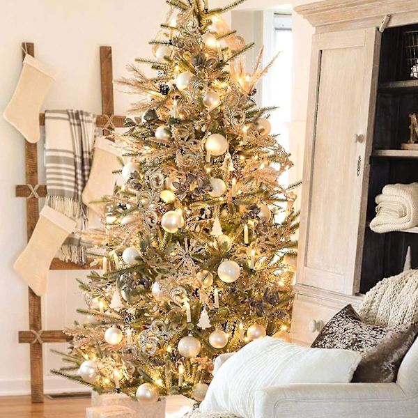 40x LED-julgransljus, trådlösa vita varma julgransljus, dimbara LED-ljus, IP44, för julgran