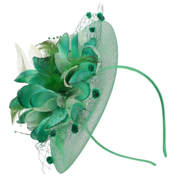 Brudnät Pärlhattar Hårklämmor för Bröllopsfest Elegant Grön Fascinator