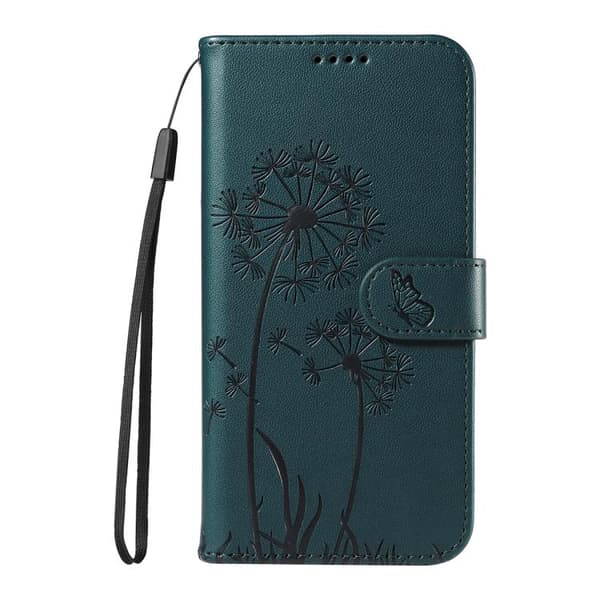 Samsung Galaxy S26 5G Case with Dandelion Embossing - Leather Flip Case Blå