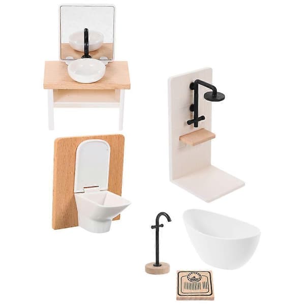 Miniatyrdockhusmöbler Badrumsset för dekoration 1 set