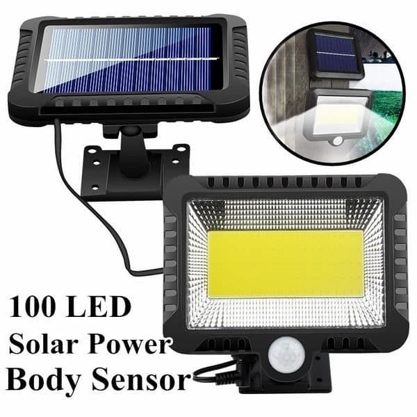 Solar induktionslampe - LED - Sort - Bevægelsessensor - Soldrevet - Have