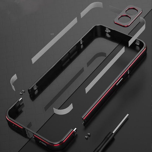 Case kompatibel Nothing Phone 2, aluminium slim metallram rustning med mjuk inre stötfångare för ingenting Telefon 2 -ys