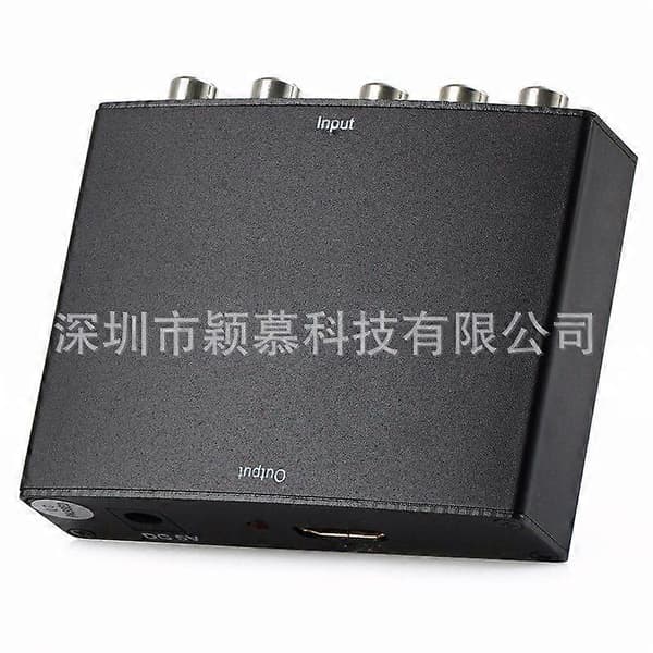 Kompatibel med YPbPr til HDMI HD-konverter Komponent til HD-adapter YPbPr til HD 1080P - Sort