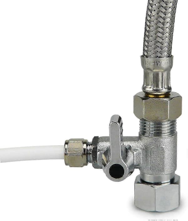 Stengeventil, stengeventil T-adapter 3/8 x 1/4 for tilkobling av 2 enheter