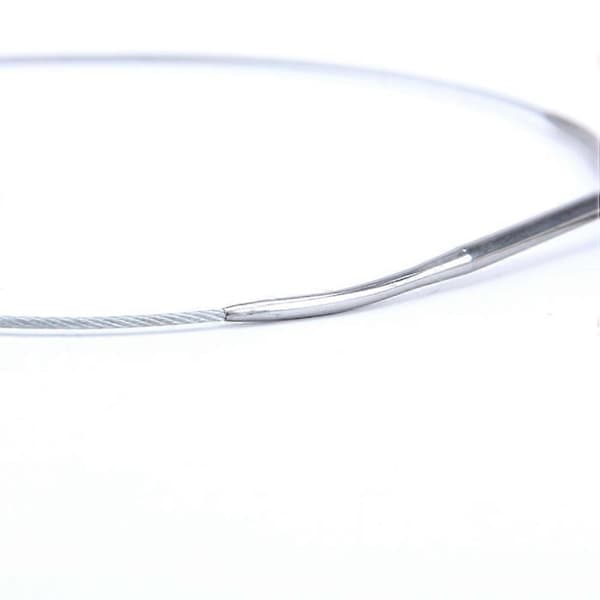 Cirkulära stickor i rostfritt stål för stickning 84 cm silver