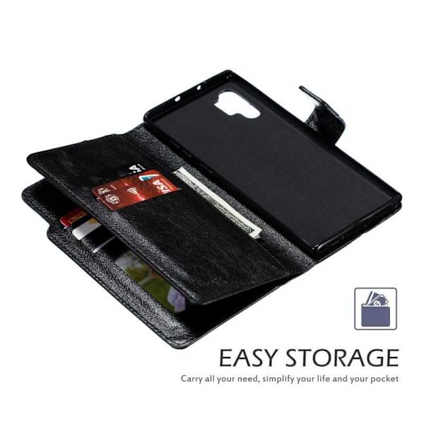 Kompatibel med Samsung Note 10 Plus Praktisk Wallet Case med 12-rums Array V4 Black Svart