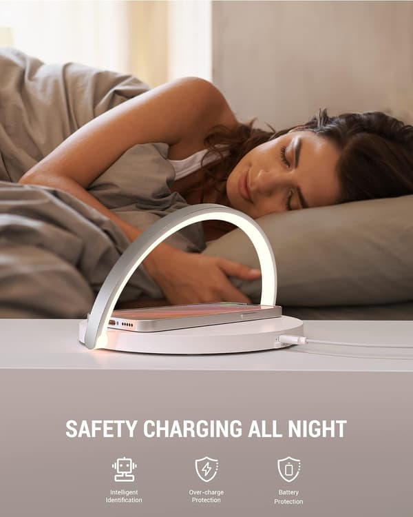 Wireless Charger Bedside Lamp, Touch Table Lamp, LED Night Light