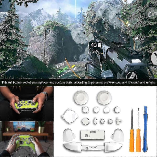Udskiftningssæt til Xbox Series X Controller Lb Rb Bumpers Trigger Buttons Guide Button med skruetrækker SZRH A-G 5 5