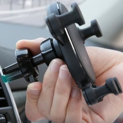 Telefonholder - FLOVEME - Automatisk låsing - Plast - Svart