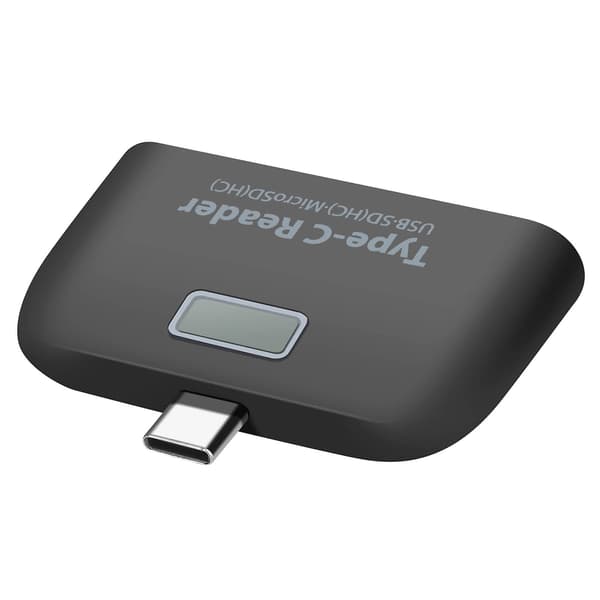 USB-C til USB og mikro USB-adapter, SD- og mikro SD-kortlæser Black